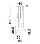 Lampy wiszące - Luces Exclusivas BAJOS Wisząca Nowoczesna złoty i odcienie złota 5xG9 max 5W LE43395 - produkt 4