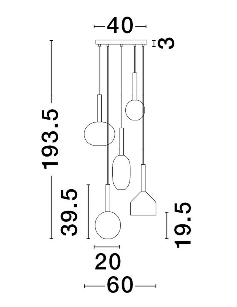 Lampy wiszące - Luces Exclusivas BAJOS Wisząca Nowoczesna złoty i odcienie złota 5xG9 max 5W LE43395 - produkt kolory-swiatla.pl 4