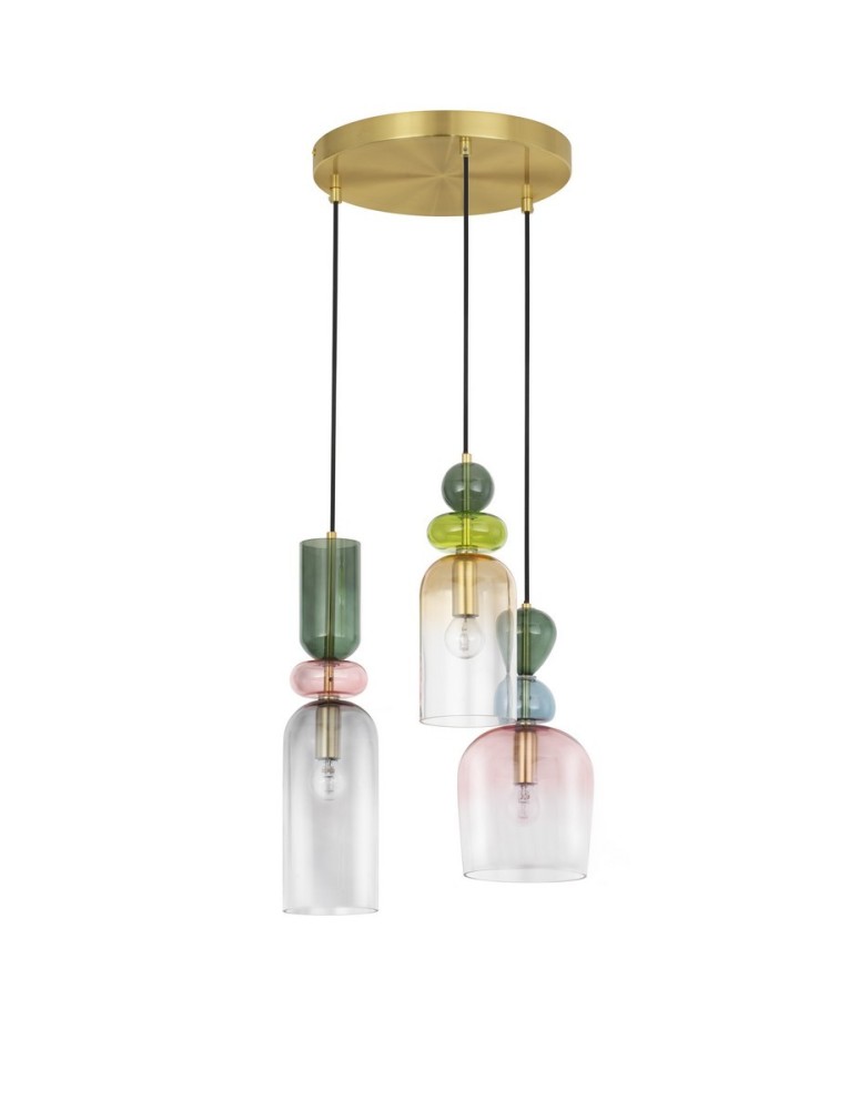 Pendant lamps - Luces Exclusivas BALAM Pendant Modern Gold and Shades of Gold 3xE14 max 5W LE43400 - product kolory-swiatla.pl 1