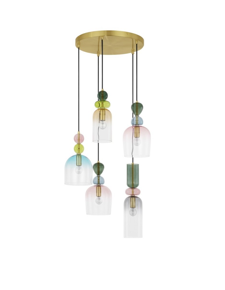 Pendant lamps - Luces Exclusivas BALAM Pendant Modern Gold and Shades of Gold 5xE14 max 5W LE43401 - product kolory-swiatla.pl 1