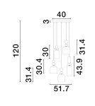 Lampy wiszące - Luces Exclusivas BALAM Wisząca Nowoczesna złoty i odcienie złota 5xE14 max 5W LE43401 - produkt 3