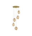 Lampy wiszące - Luces Exclusivas BALUN Wisząca Nowoczesna złoty i odcienie złota 5xE14 max 5W LE43402 - produkt 1