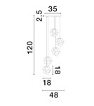 Lampy wiszące - Luces Exclusivas BALUN Wisząca Nowoczesna złoty i odcienie złota 5xE14 max 5W LE43402 - produkt 2