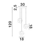 Pendant lamps - Luces Exclusivas BALUN Pendant Modern Gold and Shades of Gold 3xE14 max 5W LE43403 - product 3