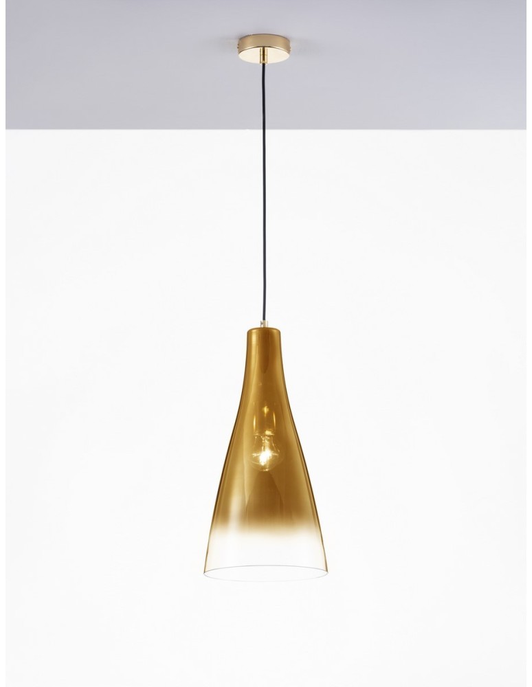 Single pendant lamps - Luces Exclusivas BALSA Pendant Modern gold and gold shades 1xE27 max 12W LE43415 - product kolory-swiatla.pl 2