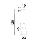 Single pendant lamps - Luces Exclusivas BALSA Pendant Modern silver and silver tones 1xE27 max 12W LE43417 - product 2