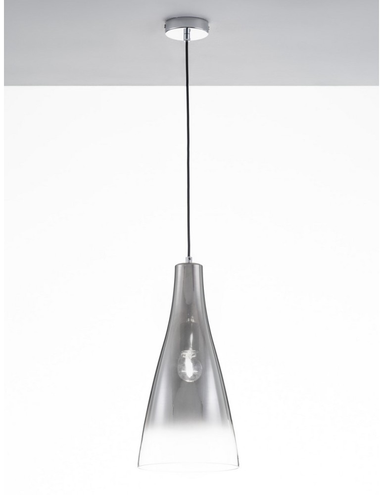 Single pendant lamps - Luces Exclusivas BALSA Pendant Modern silver and silver tones 1xE27 max 12W LE43417 - product kolory-swiatla.pl 3