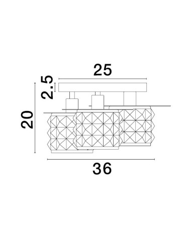 Luces Exclusivas BAMOA Sufitowa Nowoczesna srebrny i odcienie srebra 3xE14 max 5W LE43421 - produkt 2