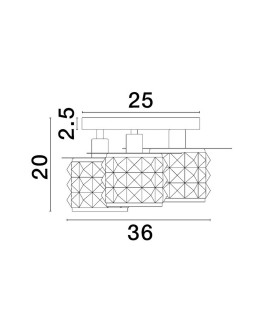 Luces Exclusivas BAMOA Sufitowa Nowoczesna złoty i odcienie złota 3xE14 max 5W LE43422 - produkt 2