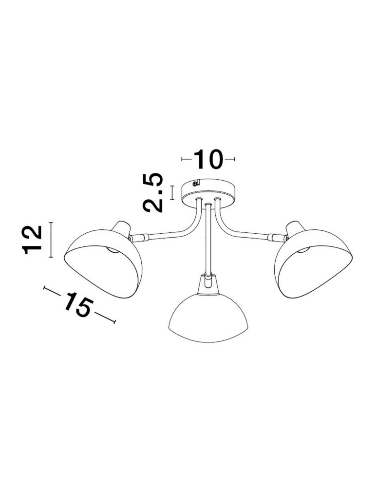 Ceiling lamps - Luces Exclusivas BANAC Ceiling Modern Black 3xE14 max 5W LE43423 - product kolory-swiatla.pl 2