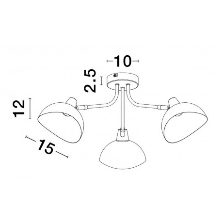 Luces Exclusivas BANAC Sufitowa Nowoczesna czarny 3xE14 max 5W LE43423