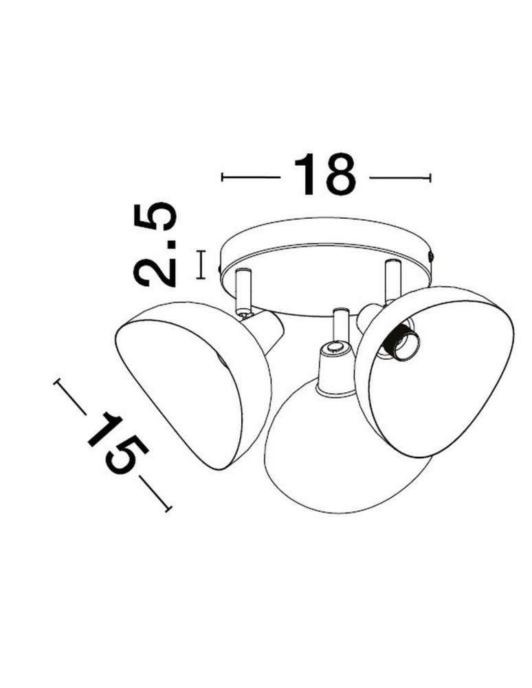 Ceiling lamps - Luces Exclusivas BANAC Modern Ceiling Black 3xE14 max 5W LE43424 - product kolory-swiatla.pl 2