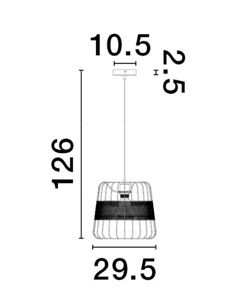 Single pendant lamps - Luces Exclusivas BAPUZ Pendant Modern Black 1xE27 max 12W LE43429 - product kolory-swiatla.pl 2