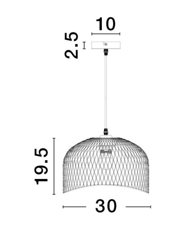 Luces Exclusivas BAQUE Pendant Modern White 1xE27 max 12W LE43431 - product 2