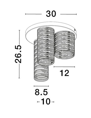 Luces Exclusivas BARRA Sufitowa Nowoczesna czarny 3xE14 max 5W LE43435 - produkt 2