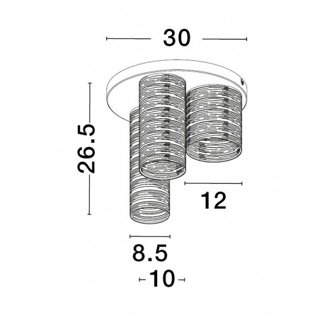 Luces Exclusivas BARRA Sufitowa Nowoczesna czarny 3xE14 max 5W LE43435