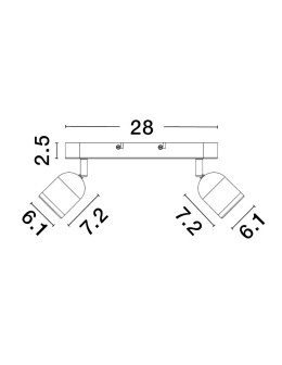 Luces Exclusivas ACALAN Ścienna Łazienkowa IP44 czarny 2xGU10 max 10W LE43449 - produkt 2