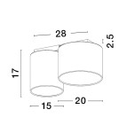 Ceiling lamps - Luces Exclusivas ACALCO Modern Ceiling White 2xE27 max 12W LE43453 - product 3