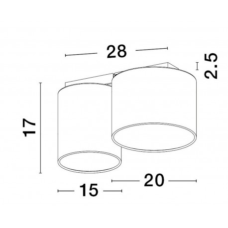 Luces Exclusivas ACALCO Sufitowa Nowoczesna biały 2xE27 max 12W LE43453