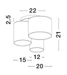 Ceiling lamps - Luces Exclusivas ACALCO Modern Ceiling White 3xE27 max 12W LE43454 - product 2