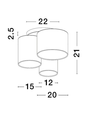 Luces Exclusivas ACALCO Sufitowa Nowoczesna biały 3xE27 max 12W LE43454 - produkt 2
