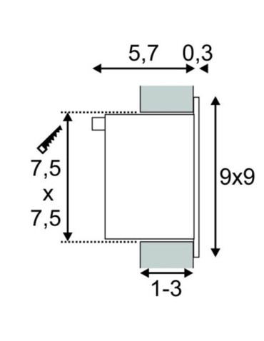 SPOTLINE/SLV FRAME BASIC LED Wbudowana. Kwadratowa. SrebrnoSzary. Ciepły Biały LED 111262 Wpust - produkt 2