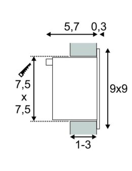 SPOTLINE/SLV FRAME BASIC LED Built-in. Square. Silver/Gray. Warm White LED 111262 Recessed. - product 2