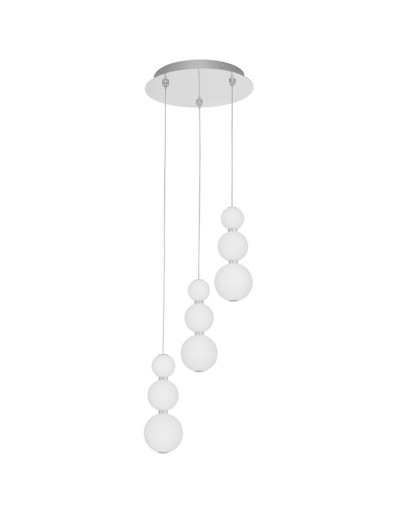 Pendant lamps - Luces Exclusivas MOCA Pendant Modern silver and silver shades 1xLED max 23W 3000K LE43466 - product kolory-swiatla.pl 1