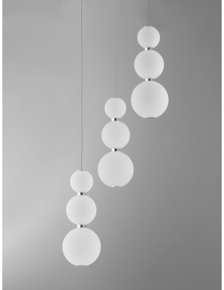 Pendant lamps - Luces Exclusivas MOCA Pendant Modern silver and silver shades 1xLED max 23W 3000K LE43466 - product kolory-swiatla.pl 2
