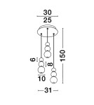 Pendant lamps - Luces Exclusivas MOCA Pendant Modern silver and silver shades 1xLED max 23W 3000K LE43466 - product 3