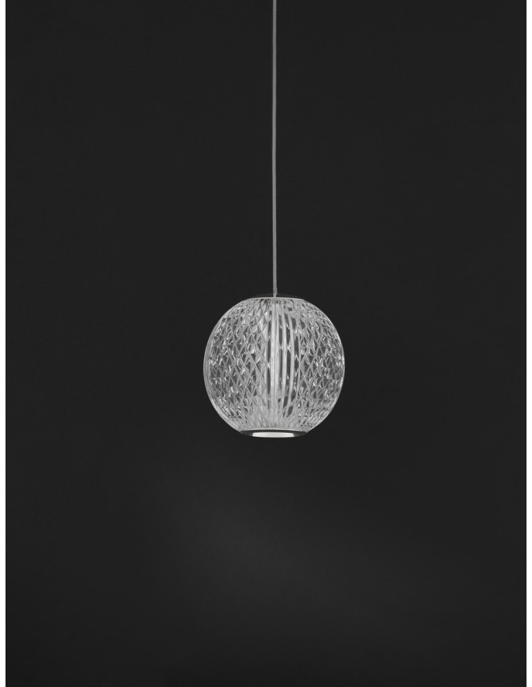Pendant lamps - Luces Exclusivas CANA Pendant Modern silver and silver tones 1xLED max 6W 3200K LE43471 - product kolory-swiatla.pl 3