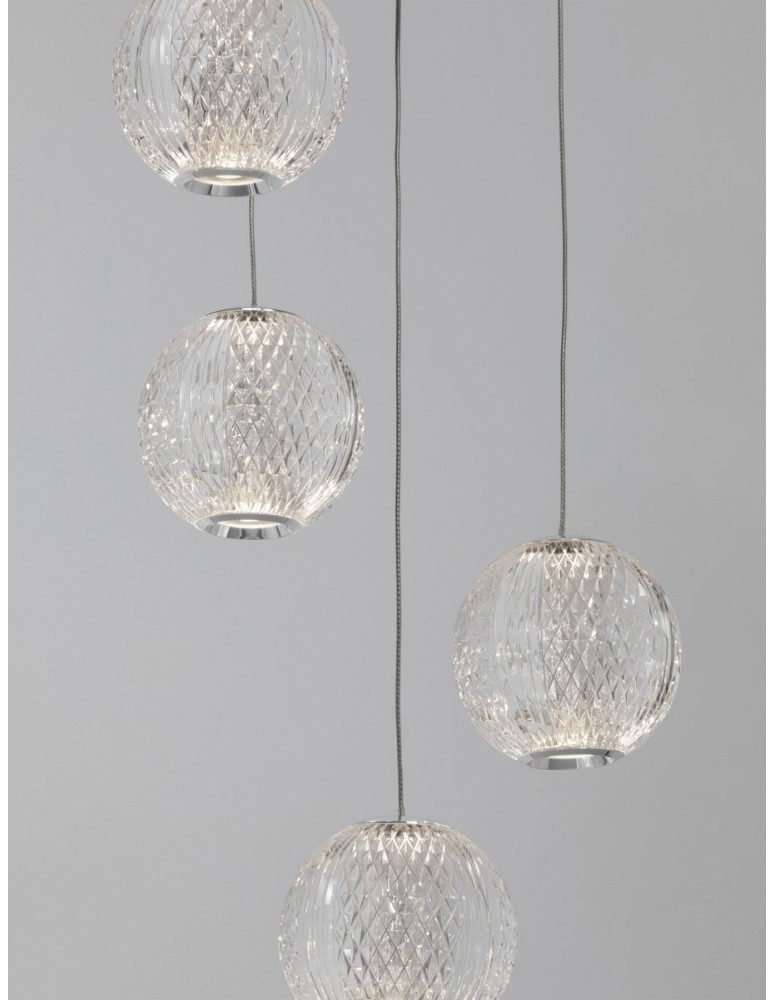 Pendant lamps - Luces Exclusivas CANA Pendant Modern silver and silver tones 1xLED max 26W 3200K LE43475 - product kolory-swiatla.pl 2