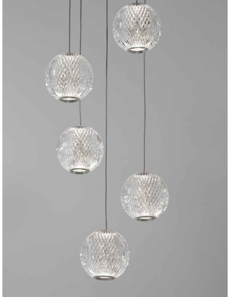Pendant lamps - Luces Exclusivas CANA Pendant Modern silver and silver tones 1xLED max 26W 3200K LE43475 - product kolory-swiatla.pl 5