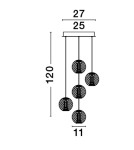 Pendant lamps - Luces Exclusivas CANA Pendant Modern silver and silver tones 1xLED max 26W 3200K LE43475 - product 6