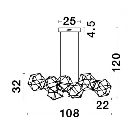 Luces Exclusivas ASIS Wisząca Nowoczesna złoty i odcienie złota 1xLED max 34W 3000K LE43477