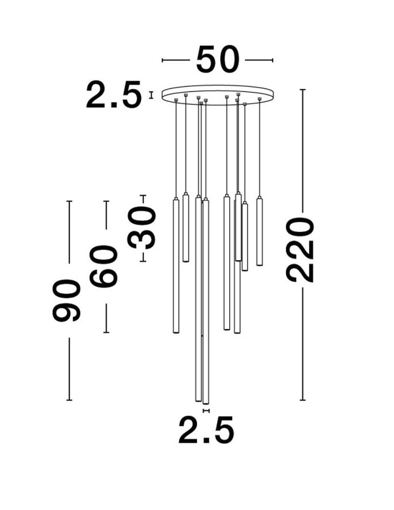 Lampy wiszące - Luces Exclusivas TORREON Wisząca Nowoczesna złoty i odcienie złota 1xLED max 26W 3000K LE43489 - produkt kolory-swiatla.pl 3