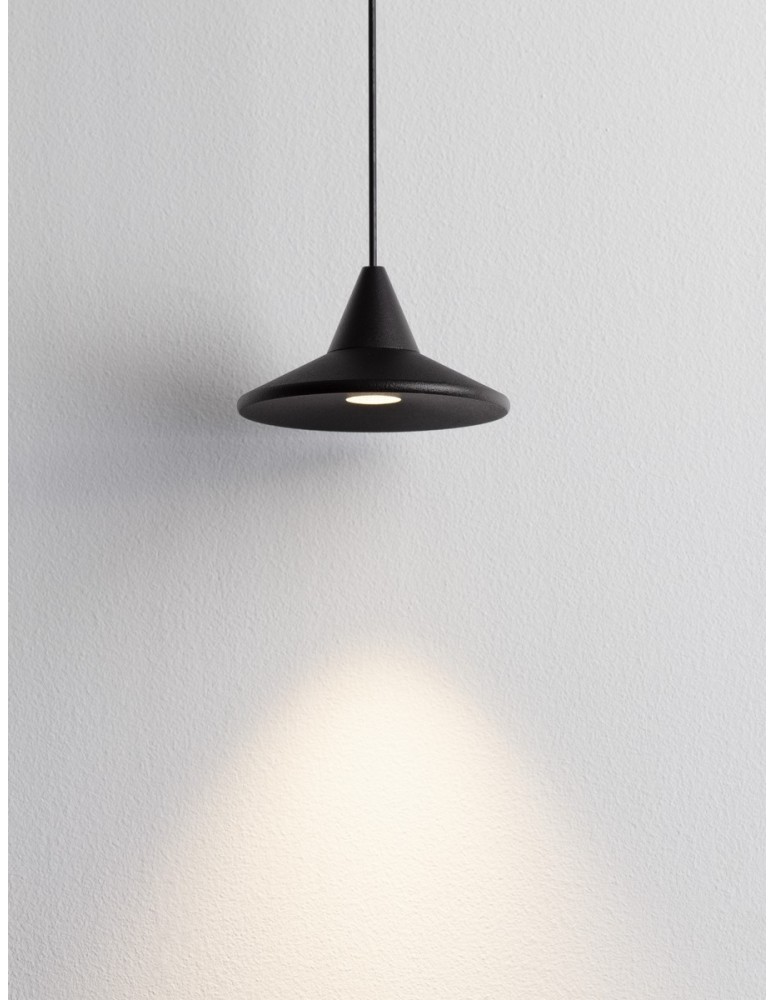Pendant lamps - Luces Exclusivas ACULA Pendant Modern Black 1xLED max 6W 3000K LE43491 - product kolory-swiatla.pl 3