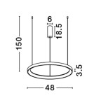 Pendant lamps - Luces Exclusivas ROTA Pendant Modern Black 1xLED max 38W 2700K LE43516 - product 4