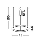 Pendant lamps - Luces Exclusivas ROTA Pendant Modern White 1xLED max 38W 2700K LE43518 - product 3