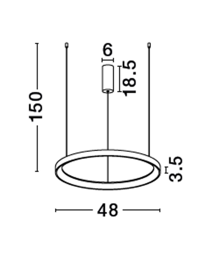 Pendant lamps - Luces Exclusivas ROTA Pendant Modern White 1xLED max 38W 2700K LE43518 - product kolory-swiatla.pl 3