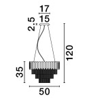 Lampy wiszące - Luces Exclusivas ACATEN Wisząca Nowoczesna złoty i odcienie złota 6xE14 max 5W LE43566 - produkt 2