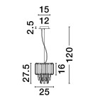 Lampy wiszące - Luces Exclusivas ACATEN Wisząca Nowoczesna srebrny i odcienie srebra 1xE14 max 5W LE43573 - produkt 2