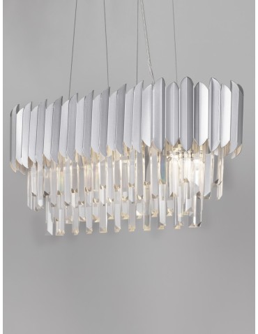 Luces Exclusivas ACATEN Wisząca Nowoczesna srebrny i odcienie srebra 5xE14 max 5W LE43576 - produkt 2