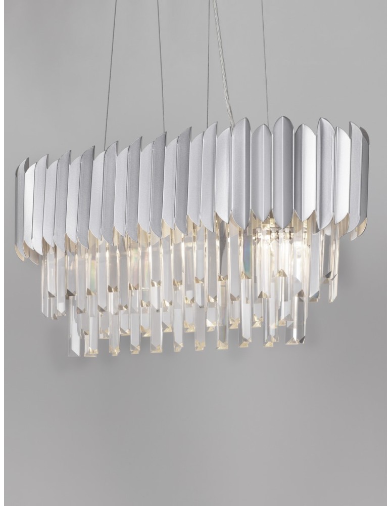 Lampy wiszące - Luces Exclusivas ACATEN Wisząca Nowoczesna srebrny i odcienie srebra 5xE14 max 5W LE43576 - produkt kolory-swiatla.pl 2