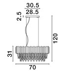 Pendant lamps - Luces Exclusivas ACATEN Pendant Modern silver and silver tones 5xE14 max 5W LE43576 - product 3