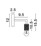 Kinkiety - Luces Exclusivas BAJIO Ścienna Nowoczesna czarny 1xE27 max 12W LE43608 - produkt 3