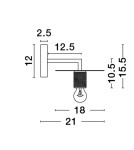 Kinkiety - Luces Exclusivas BAJIO Ścienna Nowoczesna czarny 1xE27 max 12W LE43609 - produkt 2