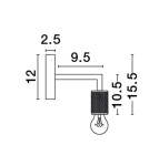 Kinkiety - Luces Exclusivas BAJIO Ścienna Nowoczesna złoty i odcienie złota 1xE27 max 12W LE43610 - produkt 2