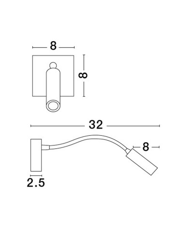Luces Exclusivas ARANCON Ścienna Nowoczesna czarny 1xLED max 3W 3000K LE43618 - produkt 2