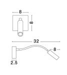 Wall lamps - Luces Exclusivas ARANCON Wall-mounted Modern Black 1xLED max 3W 3000K LE43619 - product 2